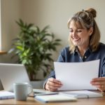 Responsable associatif consultant un document administratif à son bureau, illustration du choix d'un logiciel de paie pour une association